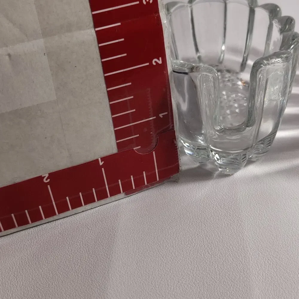Princess House Crystal Silverware Holders Clear Scalloped Oval Glass Dishes (2)
